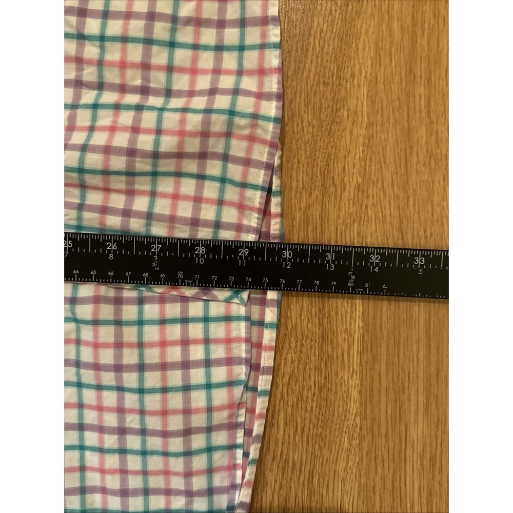 Jared Lang Tessuta Italiano Shirt Men's XL Multicolor Plaid Short Sleeve Preppy - Picture 4 of 8